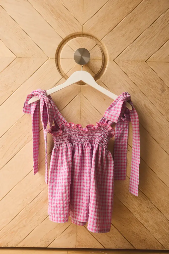 BLUSA MADRE VICHY FUCSIA