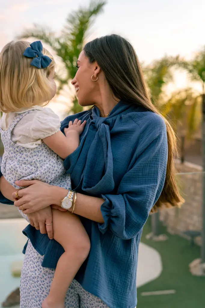 Camisa lazada azul mujer 