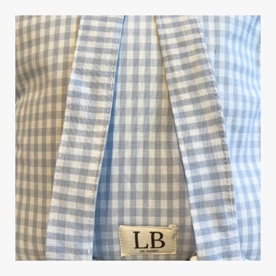 Mochila infantil impermeable vichy azul