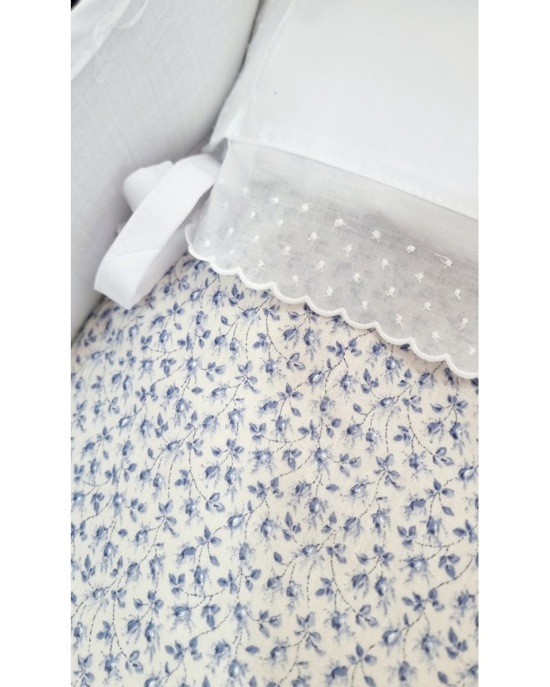 Saco capazo con relleno extraible flor azul