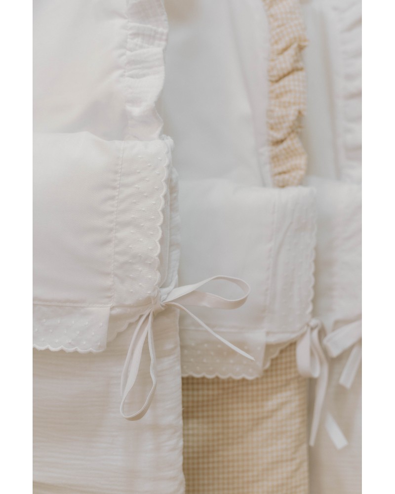 Saco capazo con relleno extraible vichy beige