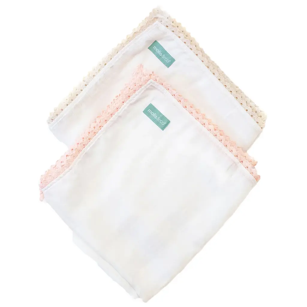 Pack dúos mantas de muselina de algodón - Pink y Beige