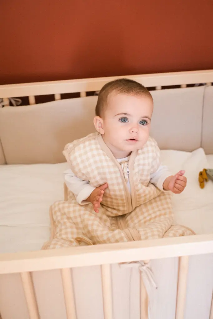 Saco de dormir bebé - Muselina de bambú - Vichy Sand - TOG 1