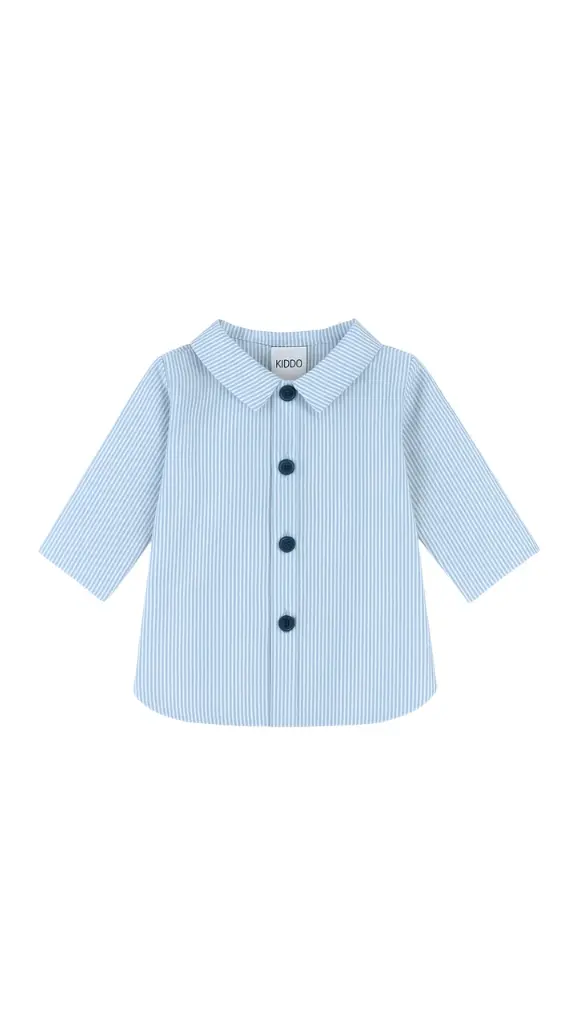 CAMISA RAYAS AZULES Y BLANCAS CUELLO PALA