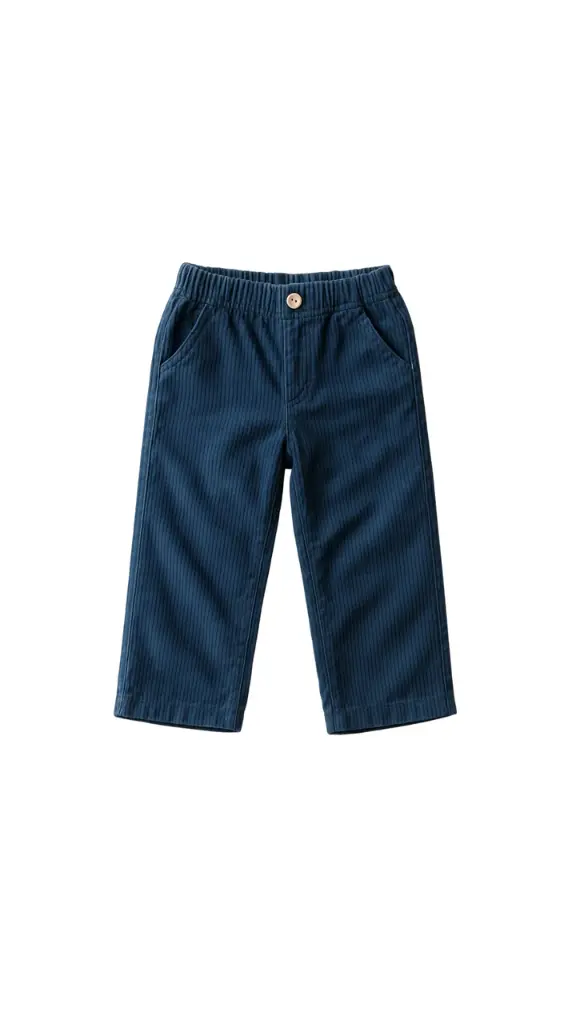 PANTALON RECTO PANA GRUESA AZUL