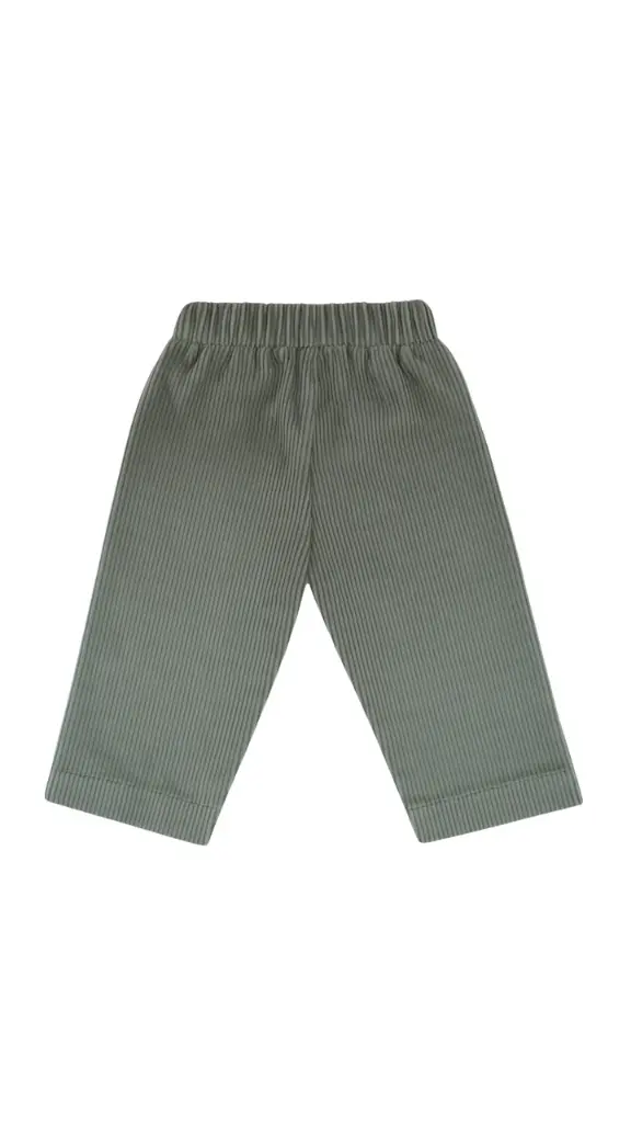 PANTALON RECTO PANA GRUESA VERDE