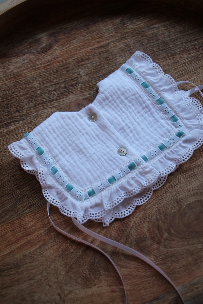 Babero bambula Flor azul