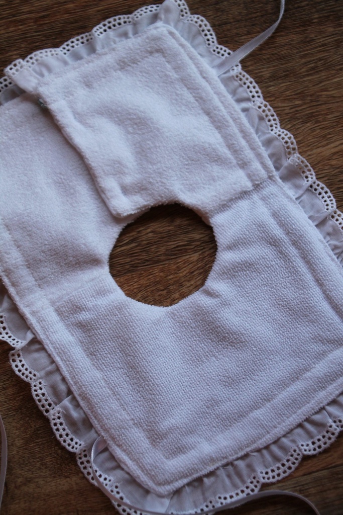 Babero bambula Flor azul