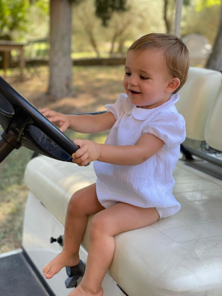 Pelele bambula blanco