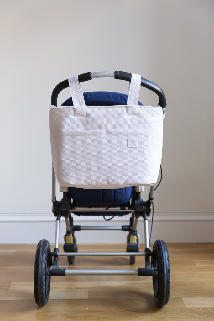 BOLSA CARRITO RESINADA GRANDE PIQUÉ BLANCO