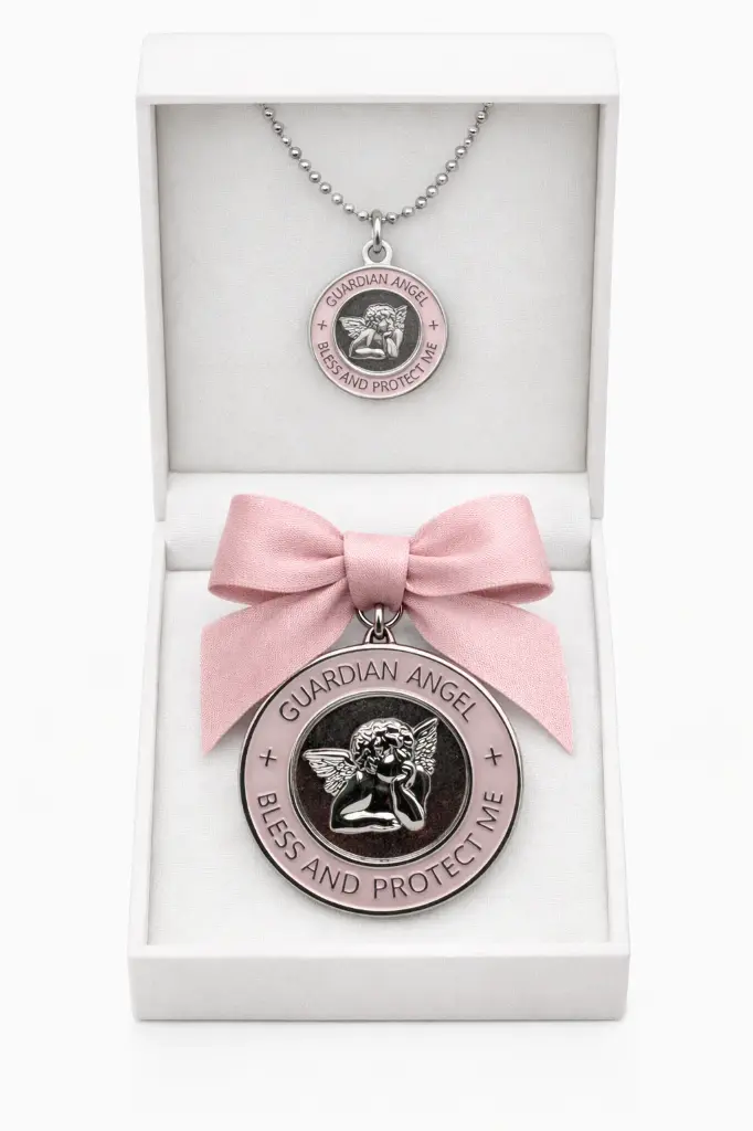 Pack oferta medallón cuna + medalla madre rosa palo