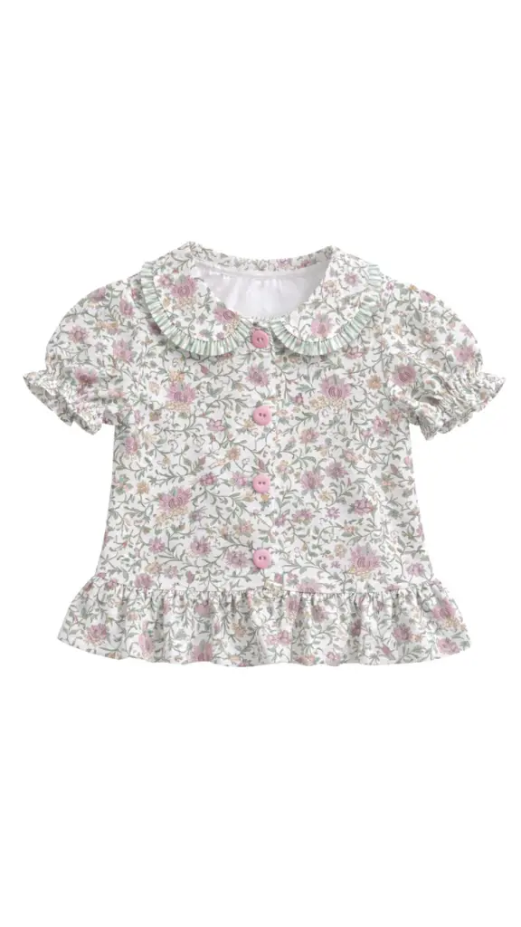 BLUSA MANGA ABULLONADA FLORES SILVESTRINI