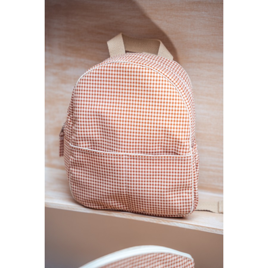Mochila infantil resinada vichy teja
