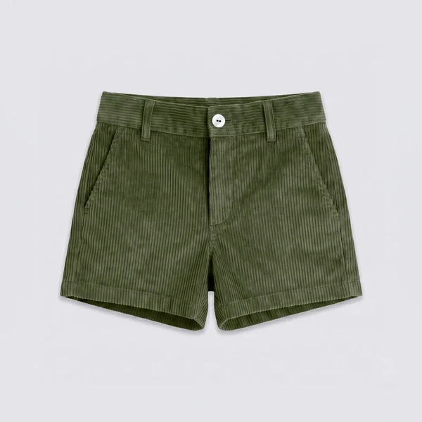 Pantalón corto pana verde caza