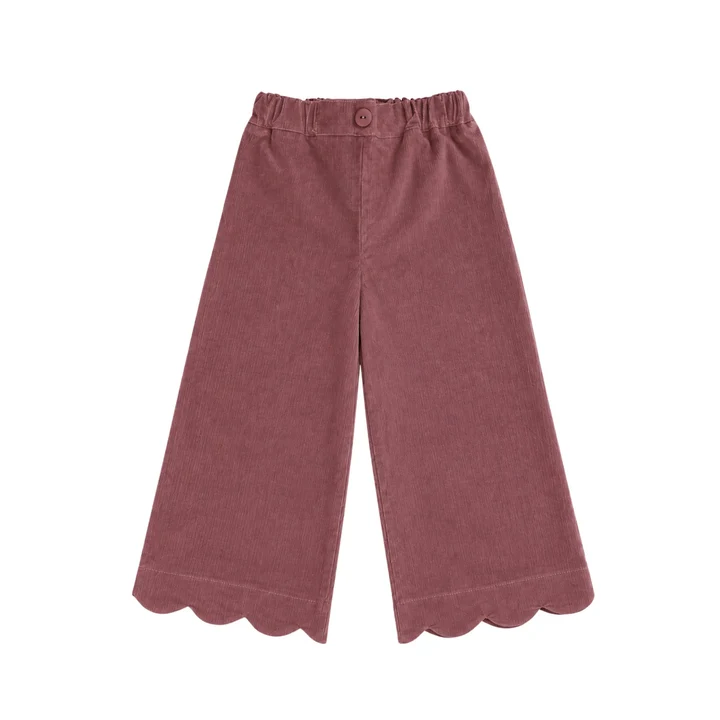 PANTALÓN PALAZZO NIÑA PRUNE DETALLE ONDULADO