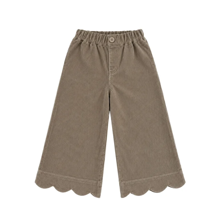 PANTALÓN PALAZZO NIÑA PANA GRUESA SAND DETALLE ONDULADO