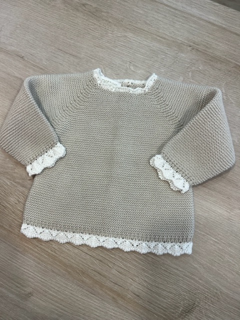 Jersey bebé de algodón topo