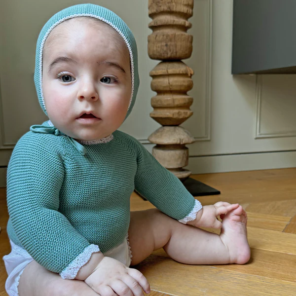 Jersey Bebé de Algodón Turquesa