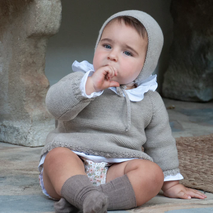 Jersey bebé de lana topo 