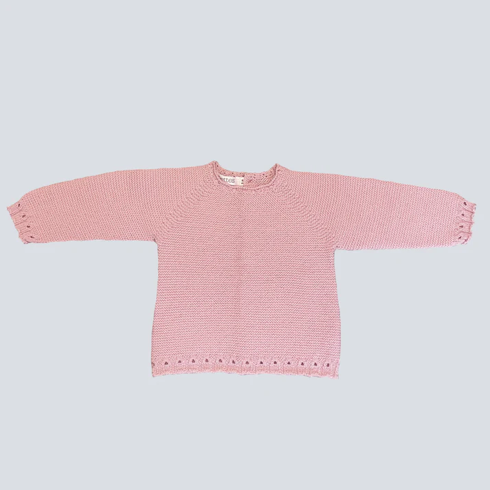 Jersey bebé de lana rosa 