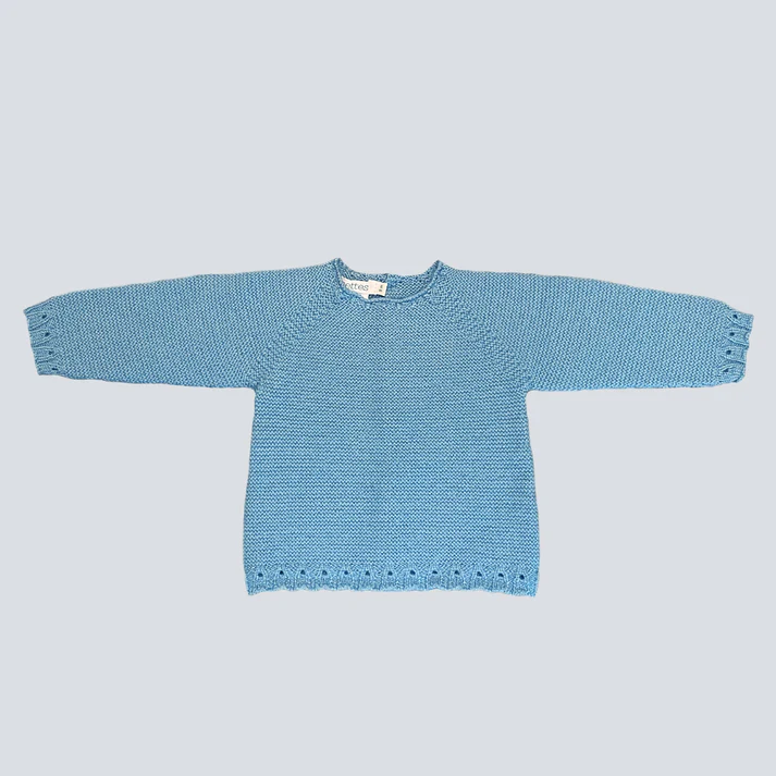 Jersey bebé de lana azul 