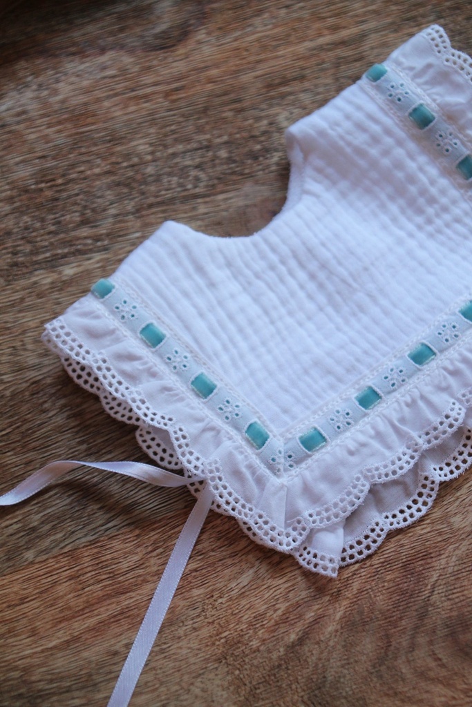 Babero bambula Flor azul