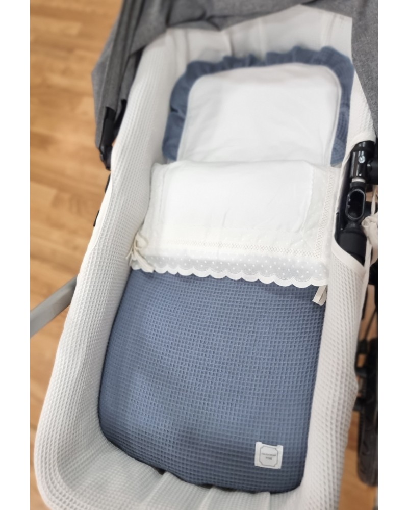 Saco capazo con relleno extraíble Wafle azul