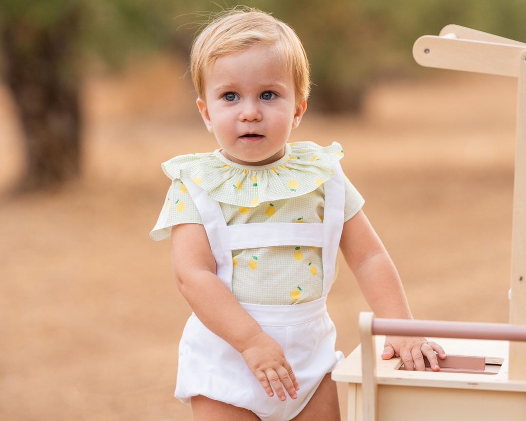Bombacho Tirantes Loneta Blanca 