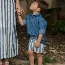 Pantalon Lino 'Le ciel bleu'