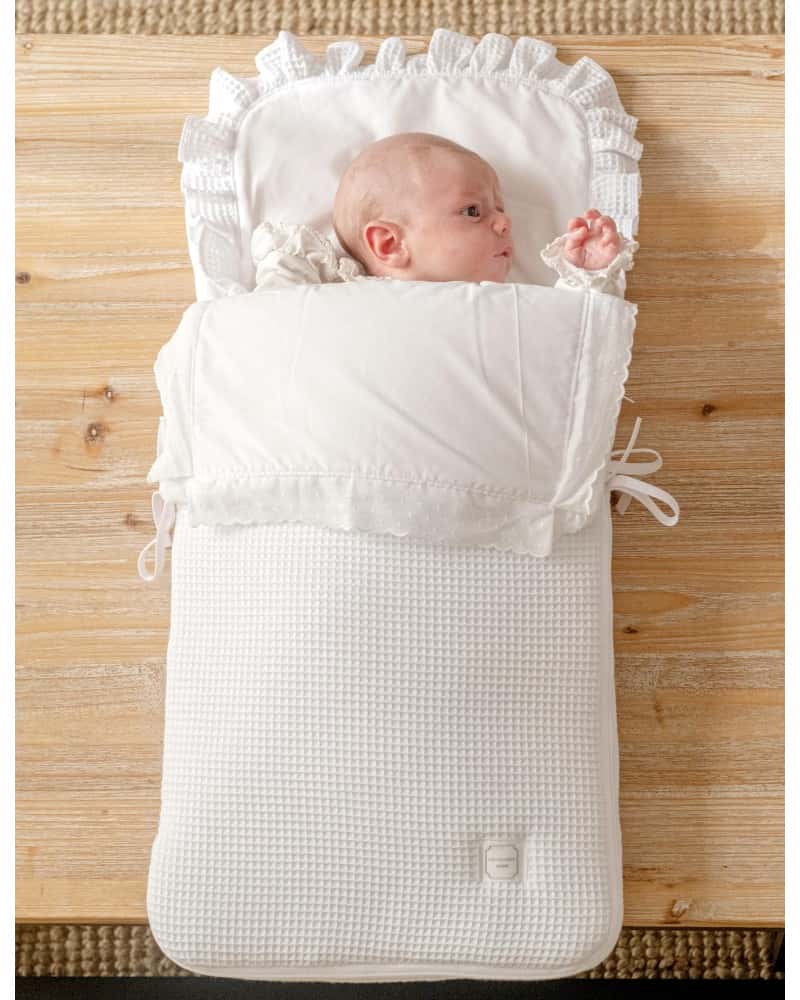 Saco capazo con relleno extraíble Wafle Blanco