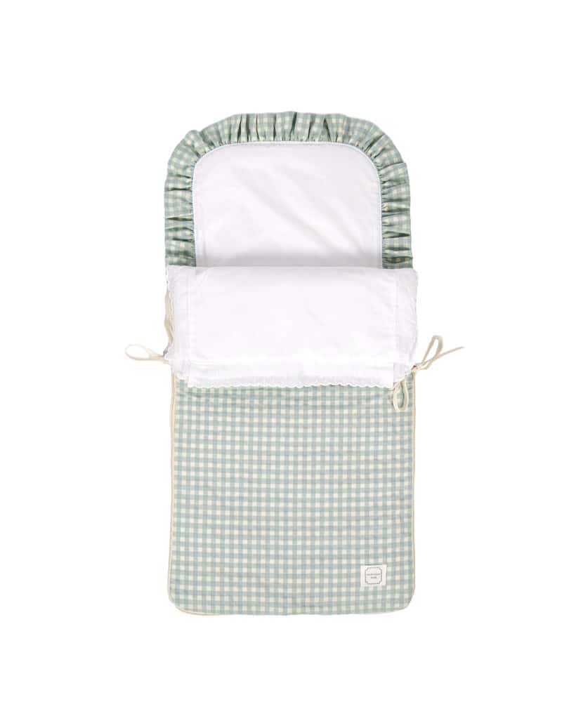  Saco capazo con relleno extraible vichy verde agua