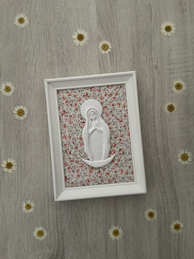 V. Guadalupe enmarcada popelín salmón