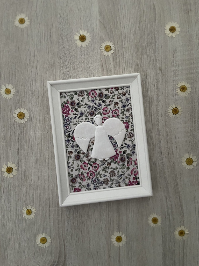 Angelito enmarcado flor nerina