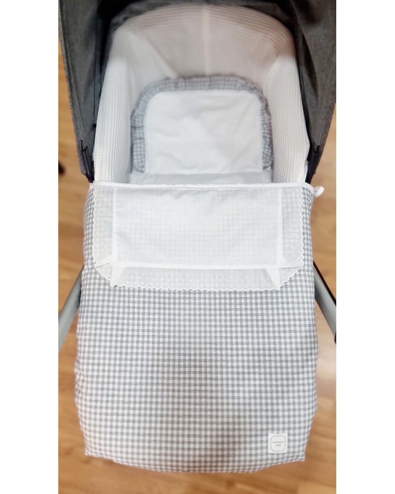 Tapa de capazo IMPERMEABLE Vichy Gris