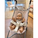 Silla de muñecas vichy rosa y flor Jimena