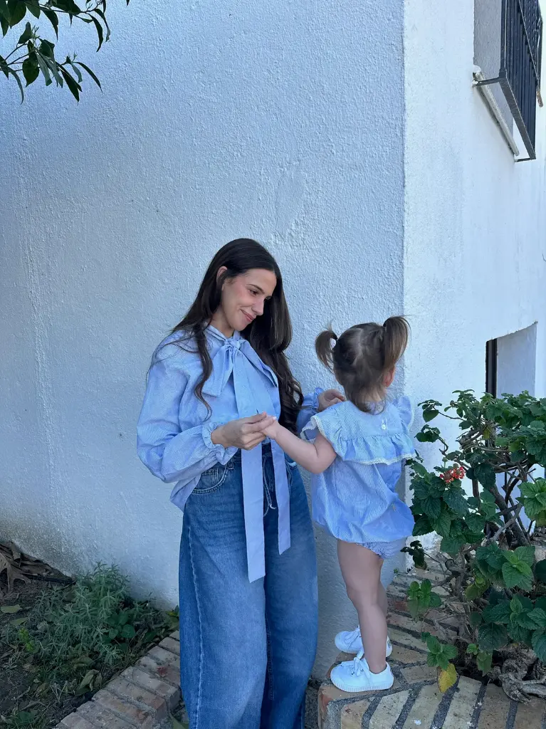 Camisa lazada manga corta rayas mujer 