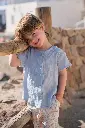 Camisa celeste corta niño 