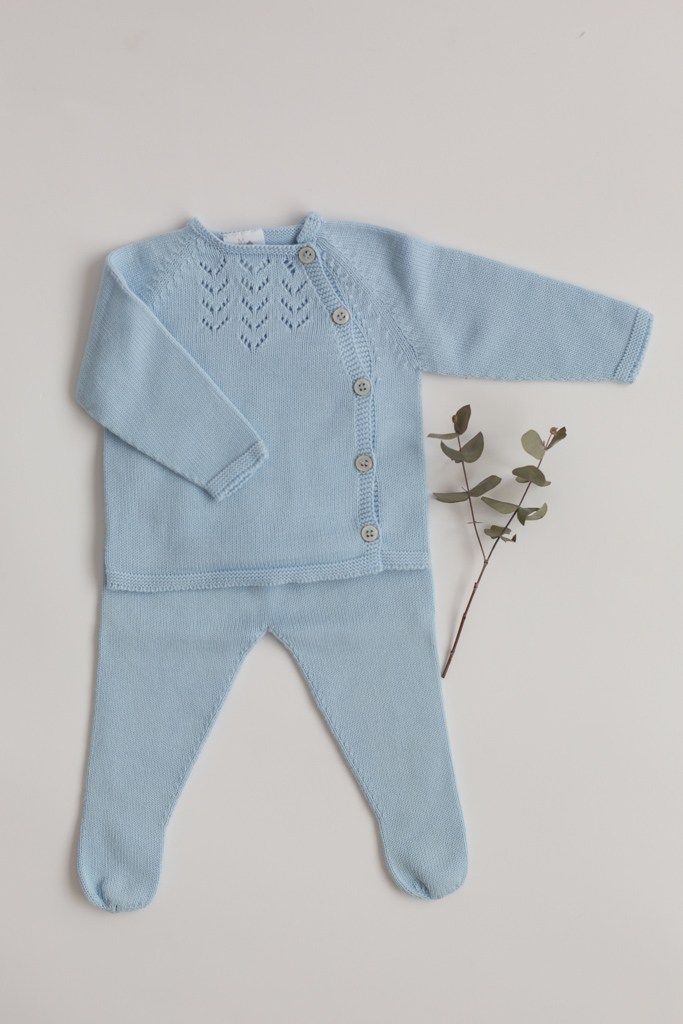 Jersey de espiga con polainas Azul 