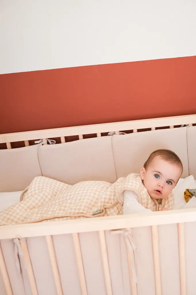 Saco de dormir bebé - Muselina de bambú - Vichy Sand - TOG 1
