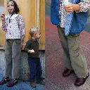 PANTALON ANCHO PANA GRUESA VERDE ZIG ZAG VERDE OSCURO