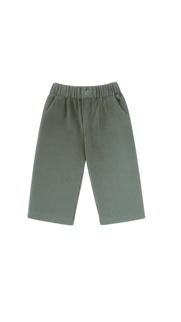 PANTALON RECTO PANA GRUESA VERDE