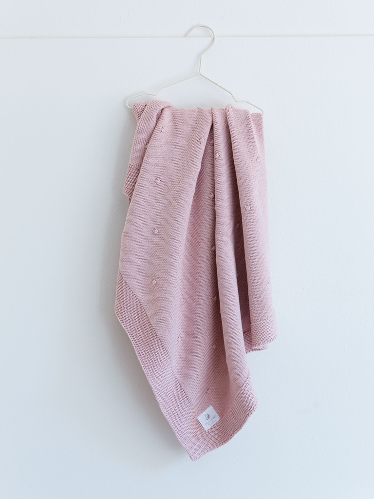 Manta de punto rosa nude 