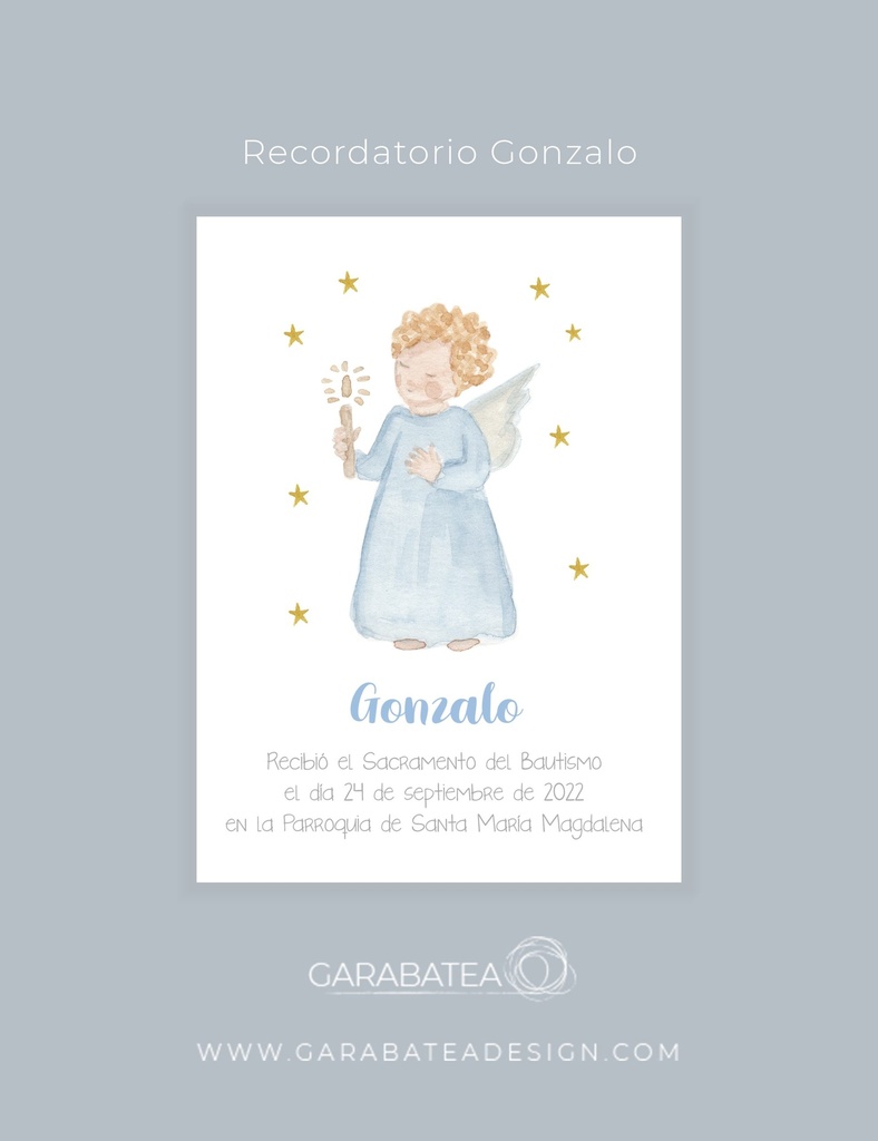 Recordatorios bautizo pack de 10