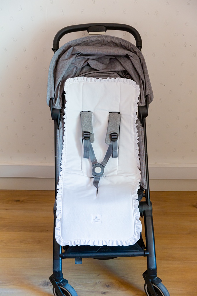 Funda silla universal recta piqué de nido blanco