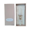 Kit Bautizo vela, toalla y caja vichy tostado 