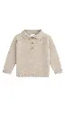 POLO LISO KNIT MANGA LARGA BEIGE OSCURO