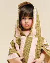 Poncho de baño Khaki & Rose Stripes
